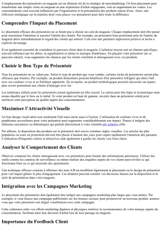 Les Meilleures Stratégies pour Placer vos PRÉSENTOIRS en Magasin