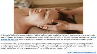 Wellness with Massage Gift Certificates at Bronxville Wellness Sanctuary.PPTX