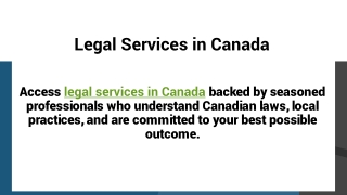 Legal Services in Canada