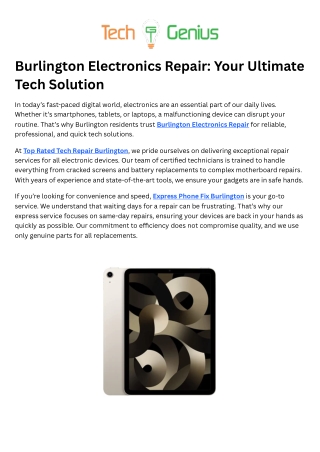 Top Rated Tech Repair Burlington