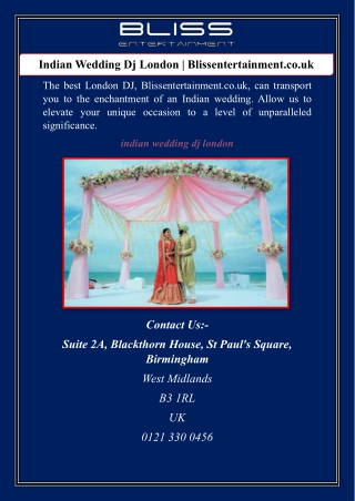 Indian Wedding Dj London | Blissentertainment.co.uk