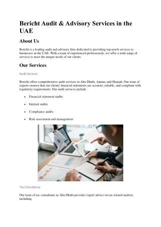 Bericht-tax consultants in abu dhabi