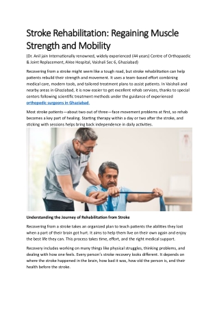 Stroke Rehabilitation