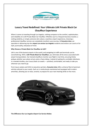 Luxury Travel Redefined  Your Ultimate LAX Private Black Car Chauffeur Experience