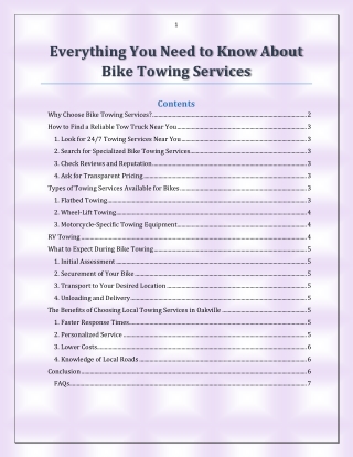 Everything You Need to Know About Bike Towing Services