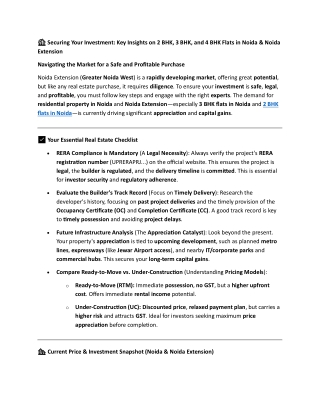 Securing Your Investment Tips for Buying Real Estate in Noida Extension