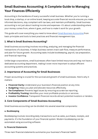 Small Business Accounting A Complete Guide to Managing Your Finances Efficiently