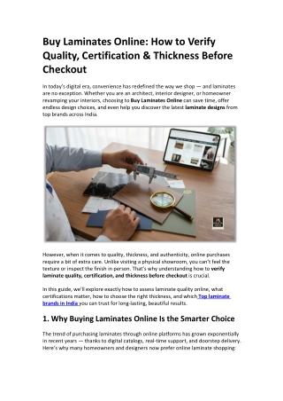 Buy Laminates Online How to Verify Quality, Certification & Thickness Before Checkout