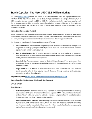 Starch Capsules Market Size & Share Report, 2035