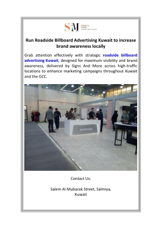 Run Roadside Billboard Advertising Kuwait to increase brand awareness locally