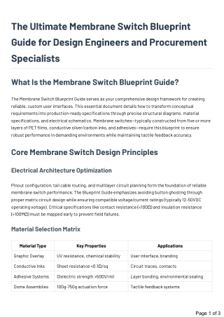 The Ultimate Membrane Switch Blueprint