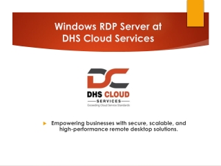 Windows RDP Server at DHS Cloud Services