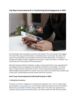 Top Ways Conversational AI is Transforming Brand Engagement in 2025