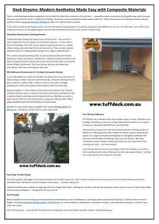 Deck Dreams Modern Aesthetics Made Easy with Composite Materials