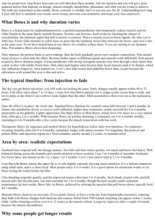 How Long Does Botox Last? Duration, Maintenance, and Touch-Ups