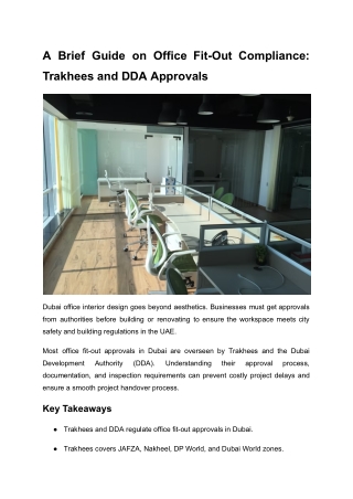 Trakhees and DDA Approvals Explained_ The Office Fit Out Compliance Guide