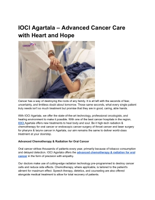 IOCI Agartala – Advanced Cancer Care with Heart and Hope