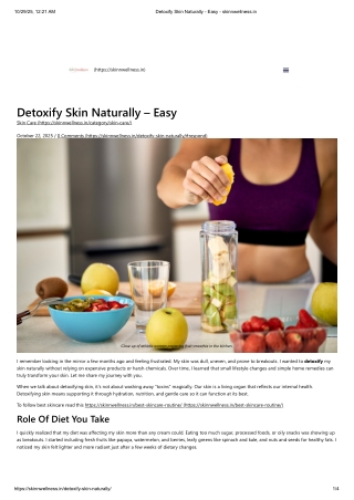 Detoxify Skin Naturally - Easy - skinnwellness.in
