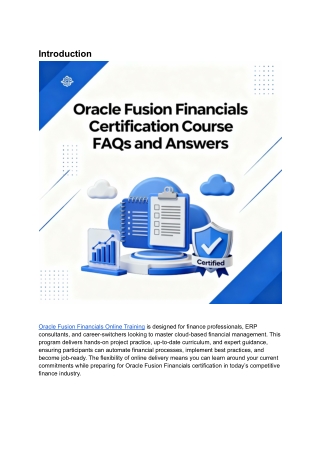 Oracle Fusion Financials Certification Course FAQs and Answers