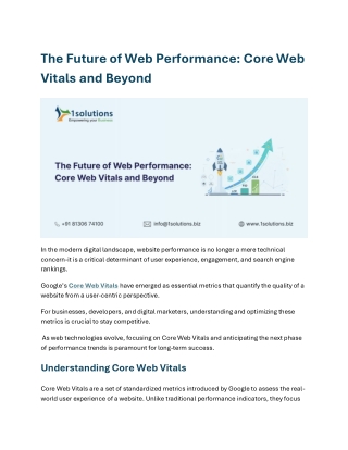 The Future of Web Performance Core Web Vitals and Beyond