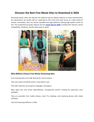 Discover Best Free Movie Sites to Download in 2025