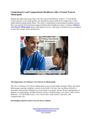 Comprehensive and Compassionate Healthcare with a Trusted Team in Minneapolis