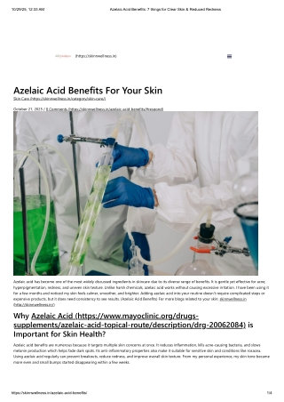 Azelaic Acid Benefits_ 7 things for Clear Skin & Reduced Redness