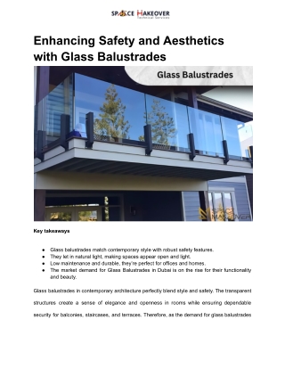 Enhancing Safety and Aesthetics with Glass Balustrades