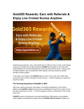 Gold365 Rewards Earn with Referrals & Enjoy Live Cricket Scores Anytime