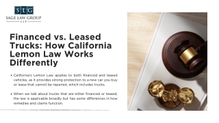 Financed vs. Leased Trucks How California Lemon Law Works Differently