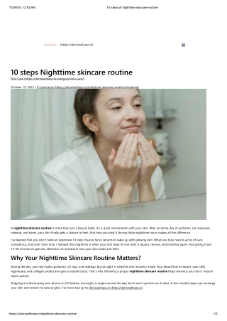 10 steps of Nighttime skincare routine