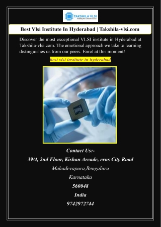 Best Vlsi Institute In Hyderabad | Takshila-vlsi.com