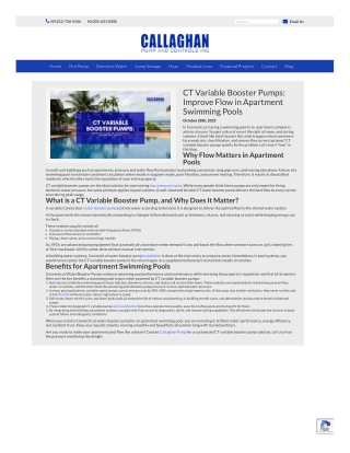CT Variable Booster Pumps Improve Flow in Apartment Swimming Pools