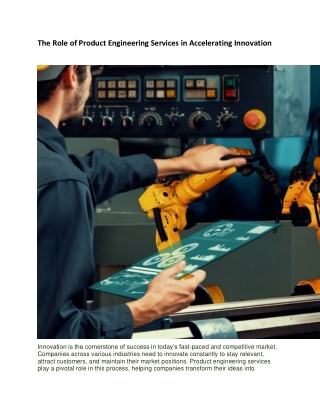 The Role of Product Engineering Services in Accelerating Innovation