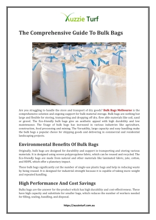 The Comprehensive Guide To Bulk Bags