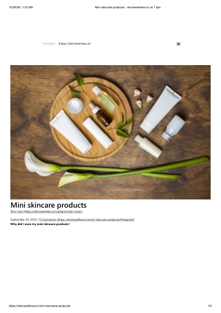 Mini skincare products - skinnwellness.in no.1 tips
