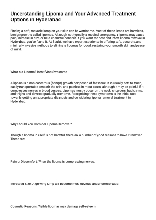 Lipoma Treatment in Hyderabad