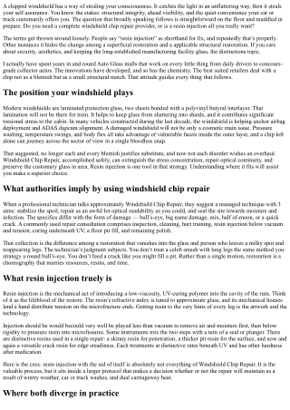 Windshield Chip Repair vs. Resin Injection: Key Differences