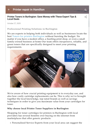 Printer Toners in Burlington Save Money with These Expert Tips & Local Deals