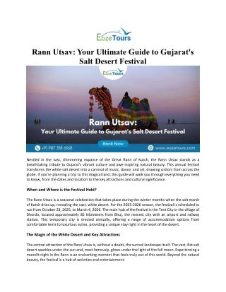 Rann Utsav: Your Ultimate Guide to Gujarat's Salt Desert Festival