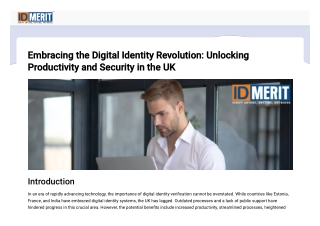 Creating Secure Digital Identity Revolution for UK Business
