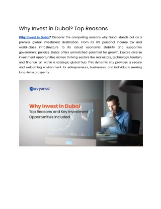 Why Invest in Dubai