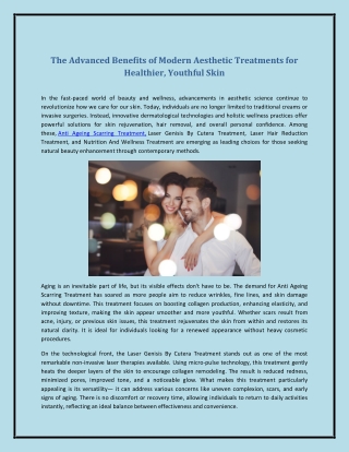 The Advanced Benefits of Modern Aesthetic Treatments for Healthier, Youthful Ski