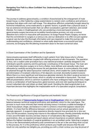 Gynecomastia Surgery Cost in Visakhapatnam