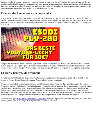 Miser sur L'Originalité Pour Se Démarquer Avec Des PRESENTOIRS!