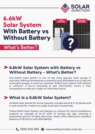 6.6kW Solar System with Battery vs Without Battery – What’s Better