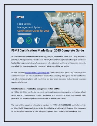 FSMS Certification Made Easy- 2025 Complete Guide