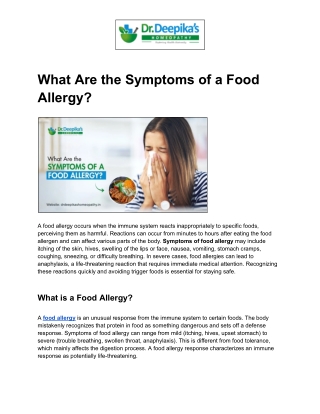 What Are the Symptoms of a Food Allergy?