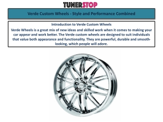 Verde Custom Wheels - Style and Performance Combined