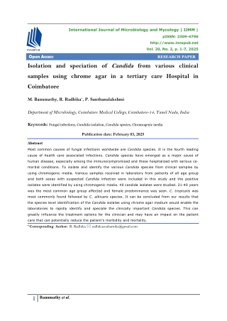Isolation and speciation of Candida from various clinical samples using chrome